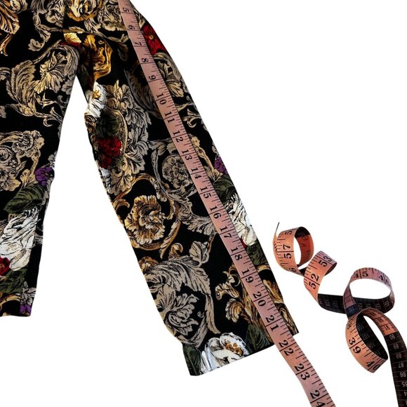 Vintage Norton McNaughton Baroque Floral Blouse Jacket Top Sz 10 - Picture 8 of 10